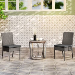 Outsunny 2 PCs Rattan Garden Chairs with Cushion, Wicker Dining Chairs, Grey