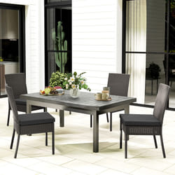 Outsunny 4 PCs Rattan Garden Chairs with Cushion, Wicker Dining Chairs, Grey