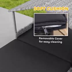 PawHut Extendable Rattan Dog House w/ Water-Resistant Roof - Charcoal Grey - Additional view 6