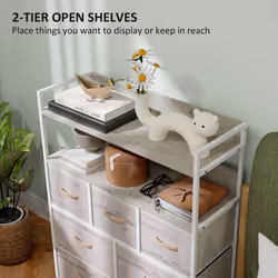 HOMCOM Bedroom Chest of Drawers 7 Drawer Dresser w/ Shelves - Brown - Additional view 4