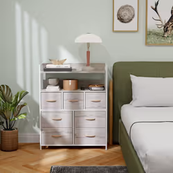 HOMCOM Bedroom Chest of Drawers 7 Drawer Dresser w/ Shelves - Brown - Additional view 7