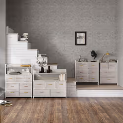 HOMCOM Bedroom Chest of Drawers 7 Drawer Dresser w/ Shelves - Brown - Additional view 8