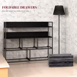 HOMCOM Bedroom Chest of Drawers 5 Drawer Dresser w/ Shelves, Black - Additional view 5