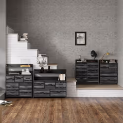 HOMCOM Bedroom Chest of Drawers 5 Drawer Dresser w/ Shelves, Black - Additional view 8