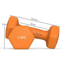 SPORTNOW Set of 2 Hexagonal Dumbbells Weights Pair, 2 x 1.5kg, Orange