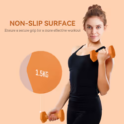 SPORTNOW Set of 2 Hexagonal Dumbbells Weights Pair, 2 x 1.5kg, Orange - Additional view 5