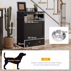 PawHut Pet Feeder Station, Dog Cat Food Storage Feeding Station, Food Cabinet