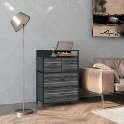 HOMCOM Bedroom Chest of Drawers 4 Drawer Dresser w/ Shelf, Black