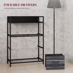 HOMCOM Bedroom Chest of Drawers 4 Drawer Dresser w/ Shelf, Black - Additional view 5