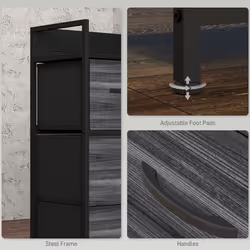HOMCOM Bedroom Chest of Drawers 4 Drawer Dresser w/ Shelf, Black - Additional view 6
