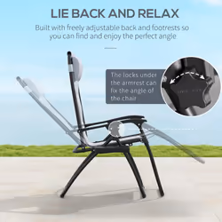 Outsunny 2 Pcs Zero Gravity Lounger Folding Recliner Chair w/ Cup Holder