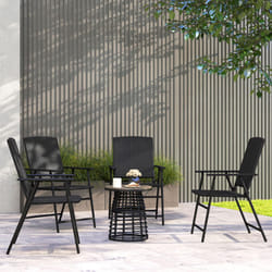 Outsunny 4pcs Rattan Chair Foldable Garden Furniture w/ Armrest Black
