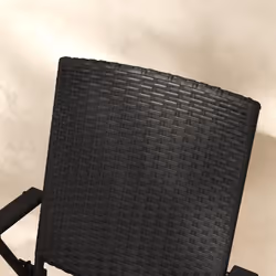Outsunny 2pcs Rattan Chair Foldable Garden Furniture w/ Armrest Black - Additional view 6