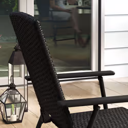 Outsunny 2pcs Rattan Chair Foldable Garden Furniture w/ Armrest Black - Additional view 7