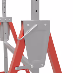 HOMCOM Set Of 2 Steel Saw Horses Telescopic Builders Work Bench Folding Red - Additional view 6