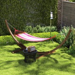 Outsunny 3(m) Wooden Hammock Stand for Garden, Patio, Brown