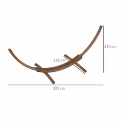 Outsunny 3(m) Wooden Hammock Stand for Garden, Patio, Brown