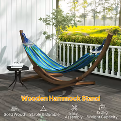 Outsunny 3(m) Wooden Hammock Stand for Garden, Patio, Brown