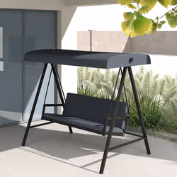 Outsunny 3 Seater Garden Swing Chair with Adjustable Canopy, Dark Grey - Additional view 6