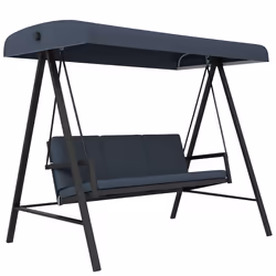 Outsunny 3 Seater Garden Swing Chair with Adjustable Canopy, Dark Grey - Additional view 8
