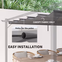 Outsunny Pergola Shade Cover Replacement Canopy for 4 x 3(m) Pergola, Light Grey - Additional view 4