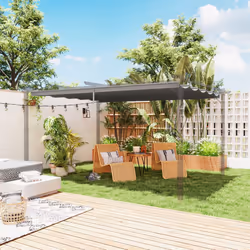 Outsunny Pergola Shade Cover Replacement Canopy for 4 x 3(m) Pergola, Light Grey - Additional view 5