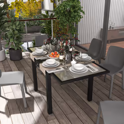 Outsunny Extendable Outdoor Dining Table Patio Table, Clear - Additional view 6