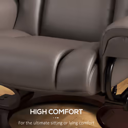 HOMCOM Massage Recliner Chair with Footstool and Adjustable Backrest, Brown