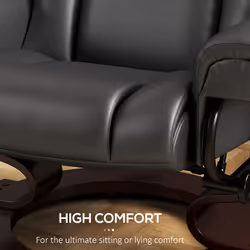 HOMCOM Massage Recliner Chair with Footstool and Adjustable Backrest, Black