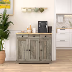 HOMCOM Sideboard Buffet Cabinet with Storage Cabinets and Drawers Grey