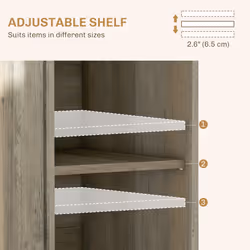 HOMCOM Sideboard Buffet Cabinet with Storage Cabinets and Drawers Grey