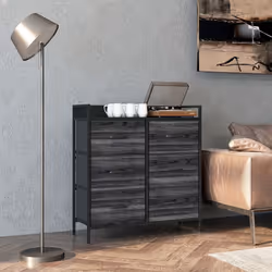 HOMCOM Bedroom Chest of Drawers 6 Drawer Dresser w/ Shelf, Black