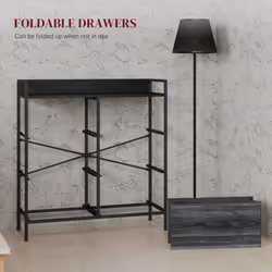 HOMCOM Bedroom Chest of Drawers 6 Drawer Dresser w/ Shelf, Black - Additional view 5