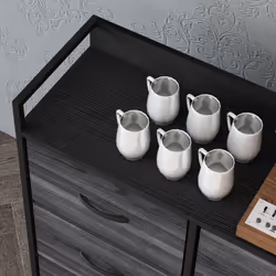 HOMCOM Bedroom Chest of Drawers 6 Drawer Dresser w/ Shelf, Black - Additional view 7