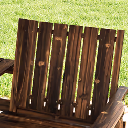 Outsunny 2-Seater Wooden Garden Bench with Armrest, Carbonised Finish - Additional view 7