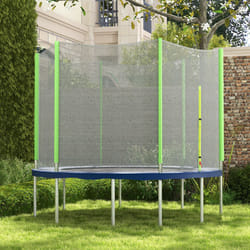 SPORTNOW 8ft Trampoline Net Replacement Safety Net with Zipped Door, Green