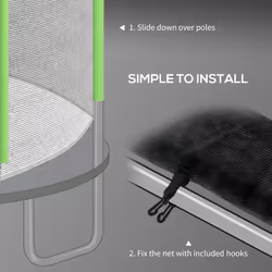 SPORTNOW 8ft Trampoline Net Replacement Safety Net with Zipped Door, Green - Additional view 5