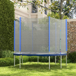 SPORTNOW 8ft Trampoline Net Replacement Safety Net with Zipped Door, Blue