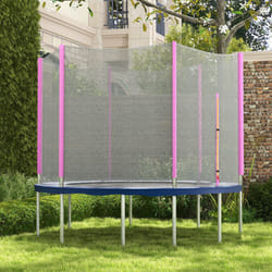 SPORTNOW 8ft Trampoline Net Replacement Safety Net with Zipped Door, Pink