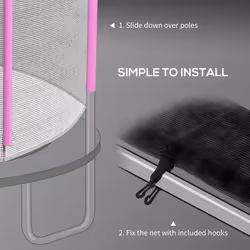 SPORTNOW 8ft Trampoline Net Replacement Safety Net with Zipped Door, Pink - Additional view 5