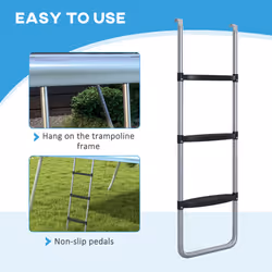SPORTNOW 2 Steps/3 Steps Galvanised Steel Trampoline Ladder Climbing - Additional view 4