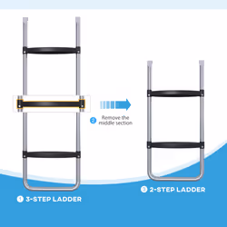 SPORTNOW 2 Steps/3 Steps Galvanised Steel Trampoline Ladder Climbing