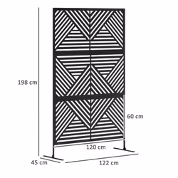 Outsunny Decorative Outdoor Divider Privacy Panel with Stand, Rhombus Black