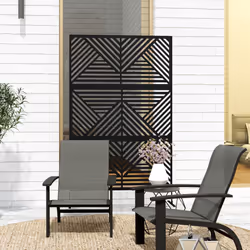 Outsunny Decorative Outdoor Divider Privacy Panel with Stand, Rhombus Black - Additional view 6