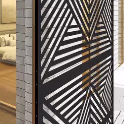 Outsunny Decorative Outdoor Divider Privacy Panel with Stand, Rhombus Black - Additional view 7