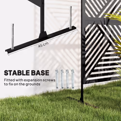Outsunny Decorative Outdoor Divider Privacy Panel with Stand, Rhombus Black - Additional view 8