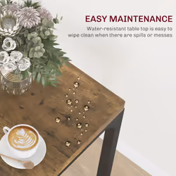 HOMCOM 3 Pcs Compact Dining Table 2 Chairs Set Rustic Brown - Additional view 5