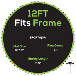 SPORTNOW Trampoline Mat with 72 V-Hooks, for 12ft Trampoline, Green - Additional view 7