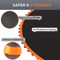SPORTNOW Trampoline Mat with 72 V-Hooks, for 12ft Trampoline, Orange