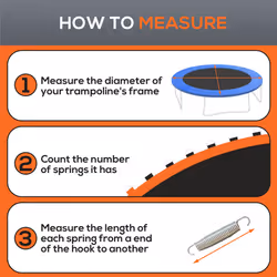 SPORTNOW Trampoline Mat with 72 V-Hooks, for 12ft Trampoline, Orange - Additional view 4